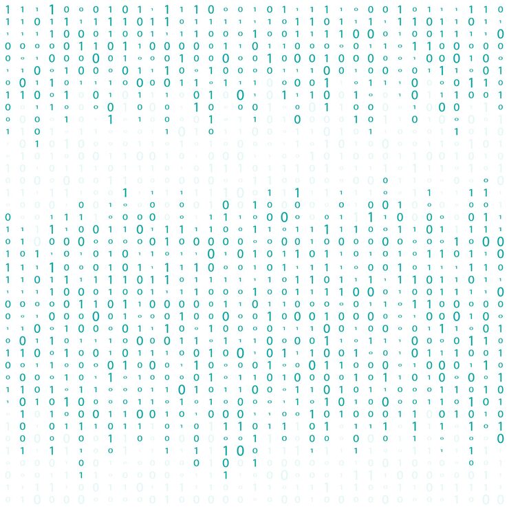 Vector binary code zero one matrix white background abstract matrix background binary computer code