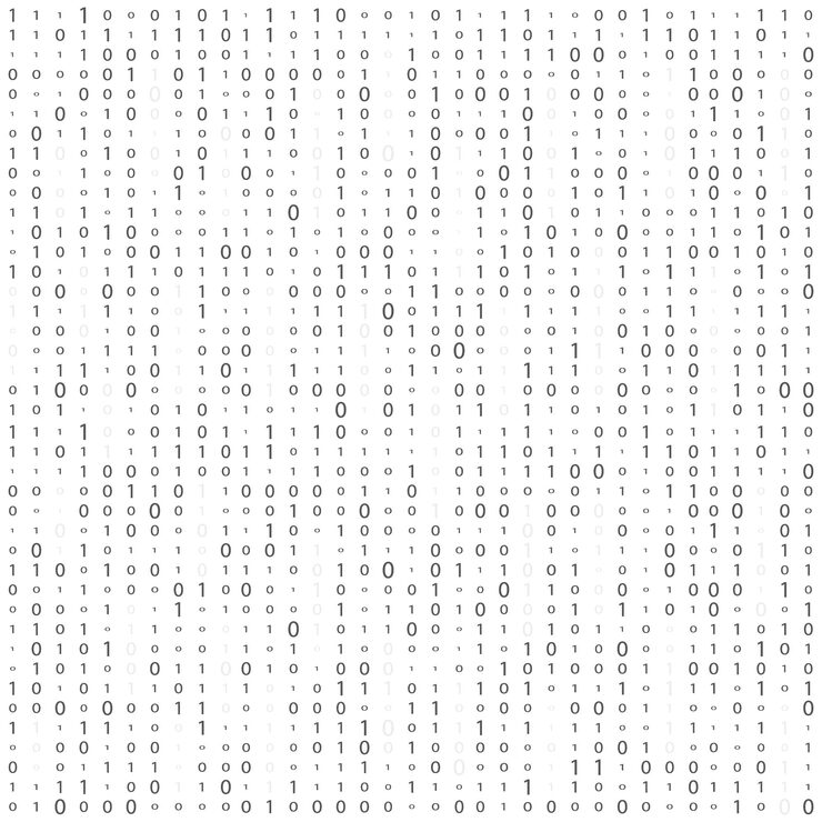 Vector binary code zero one matrix white background abstract matrix background binary computer code