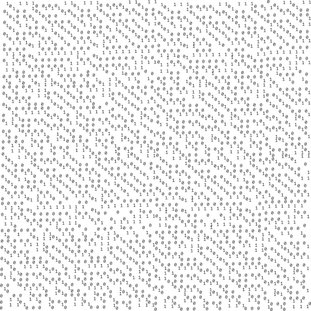 バイナリコードゼロ1マトリックス白い背景バナーパターン壁紙ベクトルイラスト