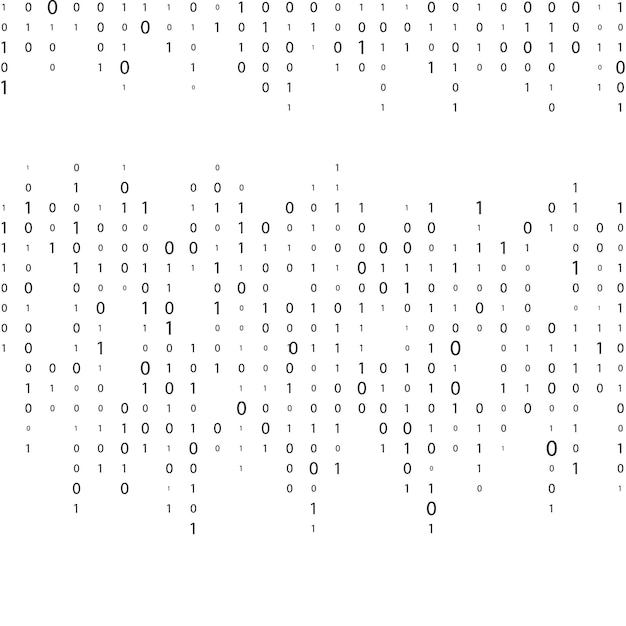 Binary code zero one matrix white background banner pattern wallpaper