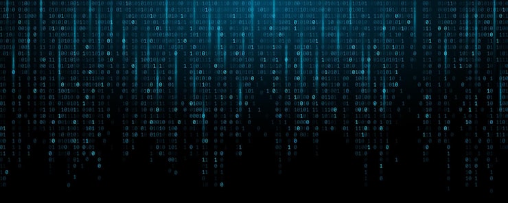 Vector binary data software programming code background random 0 and 1 numbers of program code digital big data technology concept vector illustration