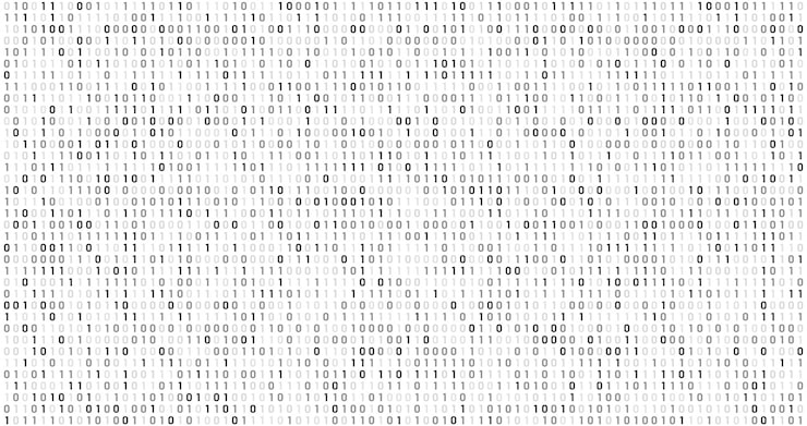 Vector binary matrix code. computer data stream, digital security codes and gray coding information abstract  background