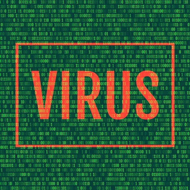 Binary screen background  virus vector