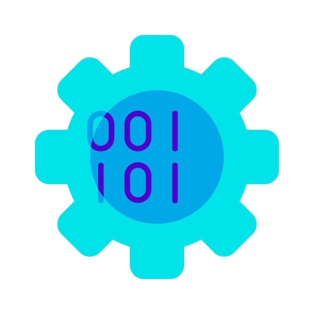 Binary system automation icon vector illustration