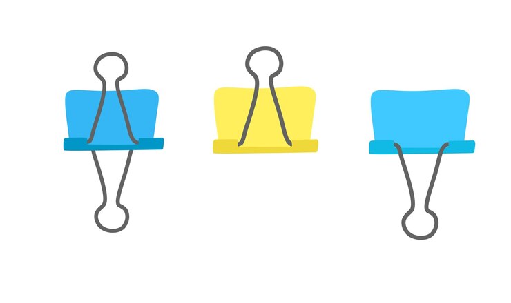 Vector binder clip vector illustration back to school concept stationery school supplies