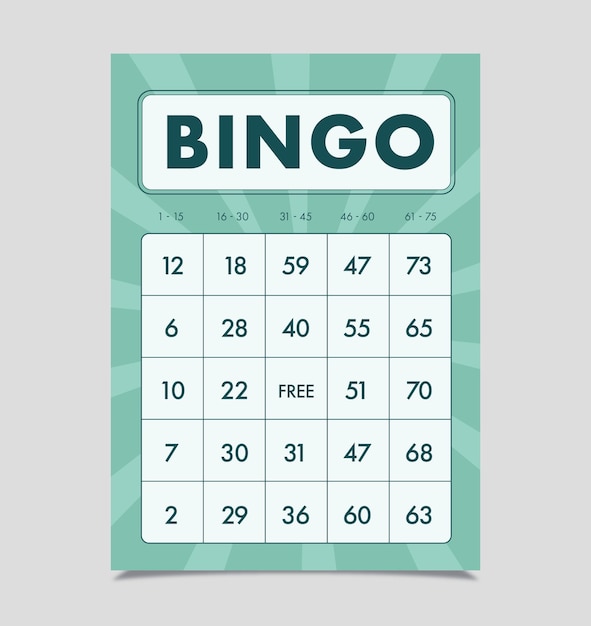 Bingo Card Colourful Printable Bingo Card Template V6 in Vector EPS