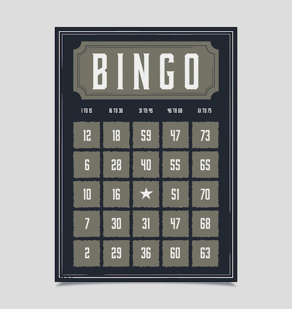 Bingo Card Template Vintage Style Bingo Cards V2 in Vector EPS