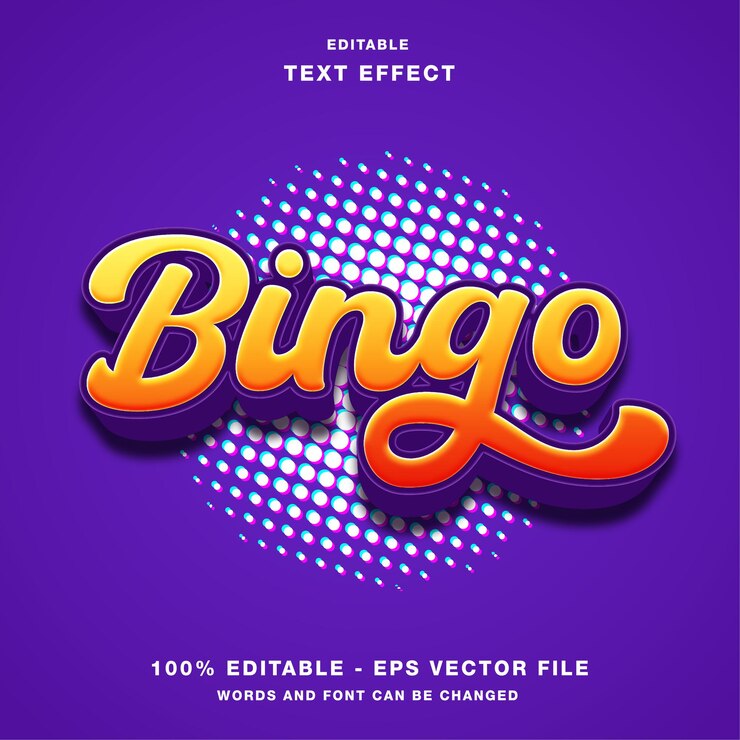Bingo Cartoon 3D Editable Text Effect
