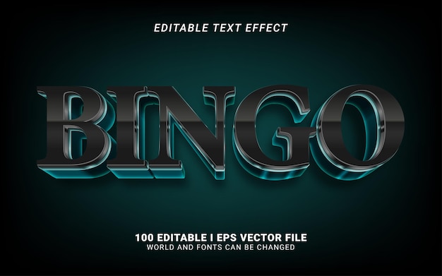 Bingo editable text effect design