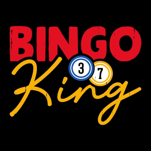 Bingo king funny bingo player casino lottery retro vintage bingo tshirt design