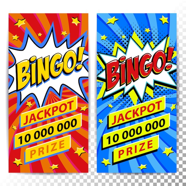 Vector bingo lottery web banners