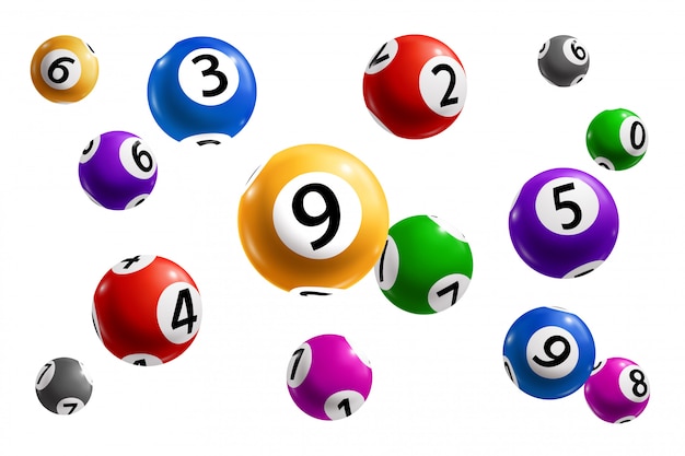 Bingo, lotto and keno lottery balls with numbers