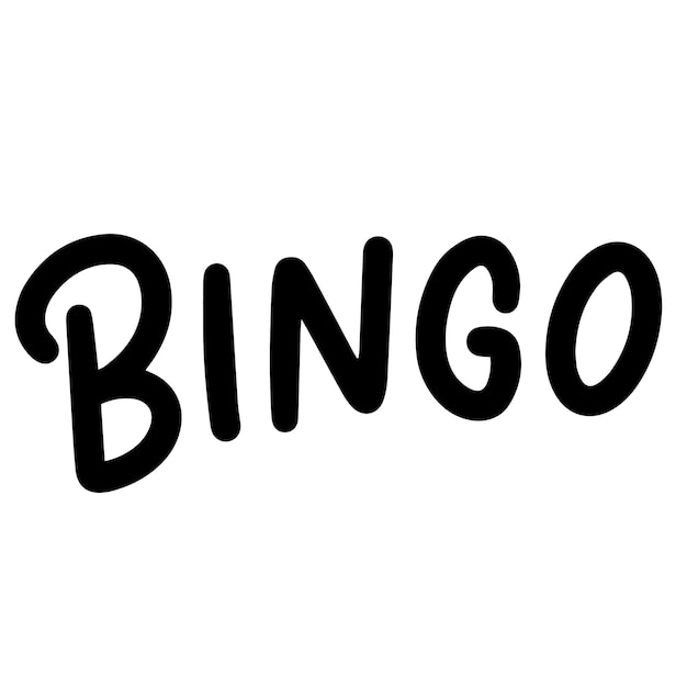 Bingo Text Banner isolated on transparent background Hand drawn vector art