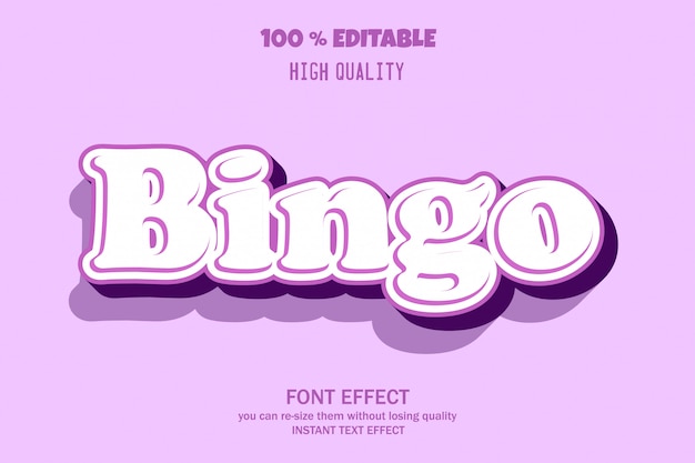 Bingo text, editable font effect