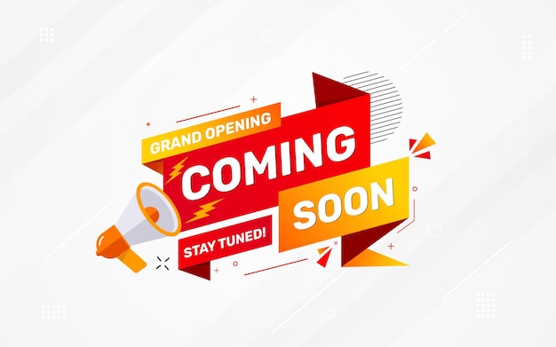 Binnenkort Sale Banner vector sjabloon Grand Opening verkoop banner vector grafisch ontwerp achtergrond