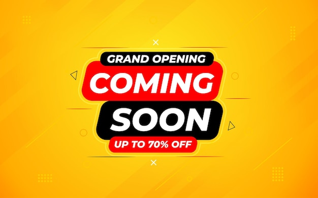 Binnenkort te koop Banner vector sjabloon Grand Opening vector grafisch element Super shop label tag