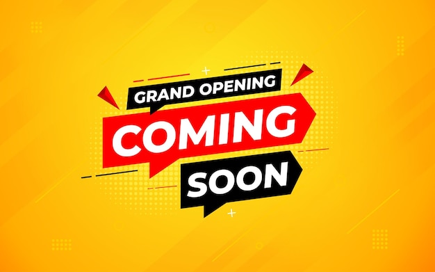 Binnenkort te koop Banner vector sjabloon Grand Opening vector grafisch element Super shop label tag