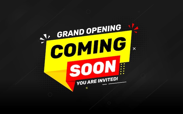 Vector binnenkort te koop banner vector sjabloon grand opening vector grafisch element super shop promo gratis