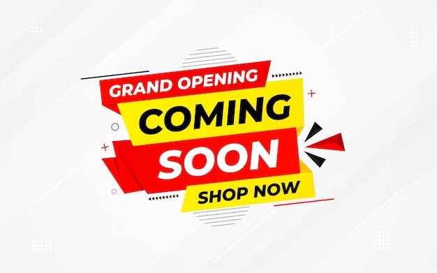 Binnenkort te koop Banner vector sjabloon Grand Opening vector grafisch element