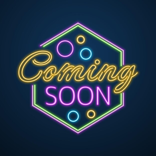 Binnenkort teaser neon effect vector