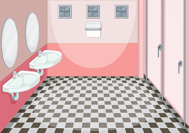 Vector binnenlands ontwerp van vrouwelijk toilet