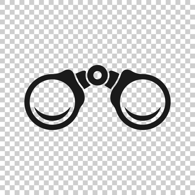 Binocular icon in flat style Search vector illustration on white isolated background Zoom business concept