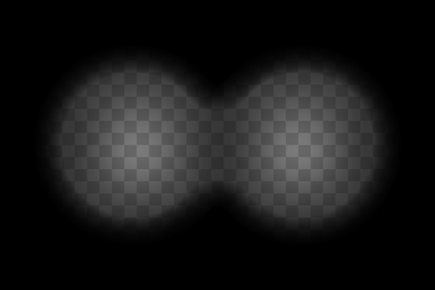 회색 투명 배경의 쌍안 뷰파인더 화면