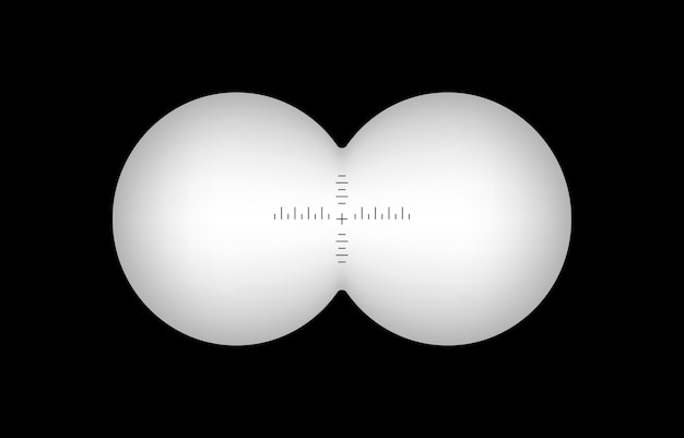 双眼鏡フラット グレー双眼鏡ビュー ベクトル図