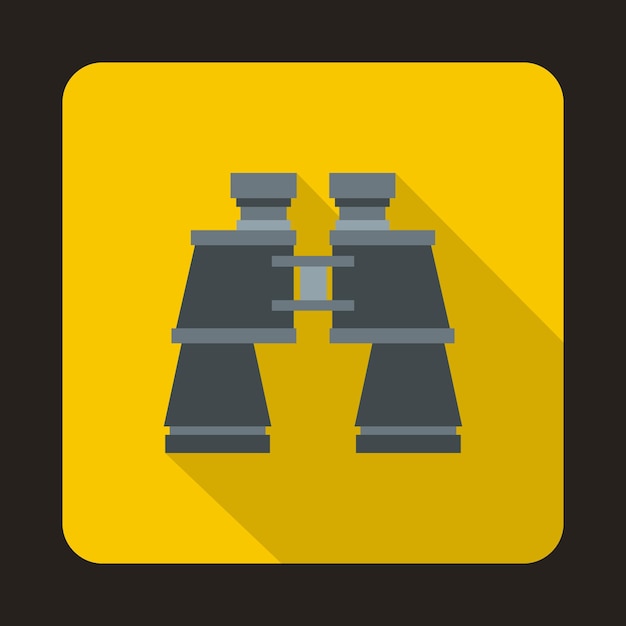 Binoculars icon in flat style with long shadow