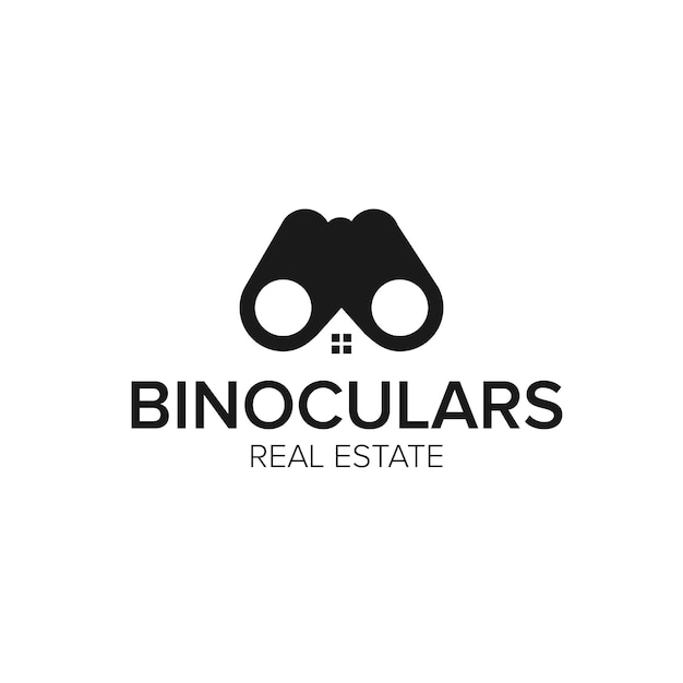 Binoculars real estate logo icon vector template