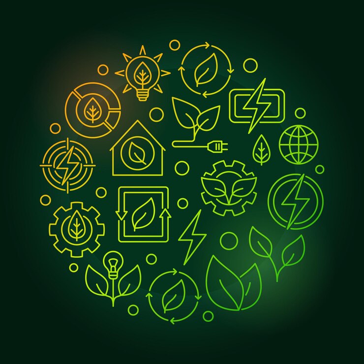Vector bio-energie circulaire groene vectorillustratie of banner
