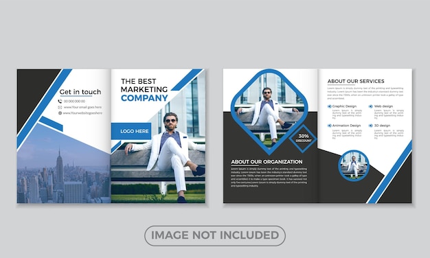 Bio fold business brochure design template.