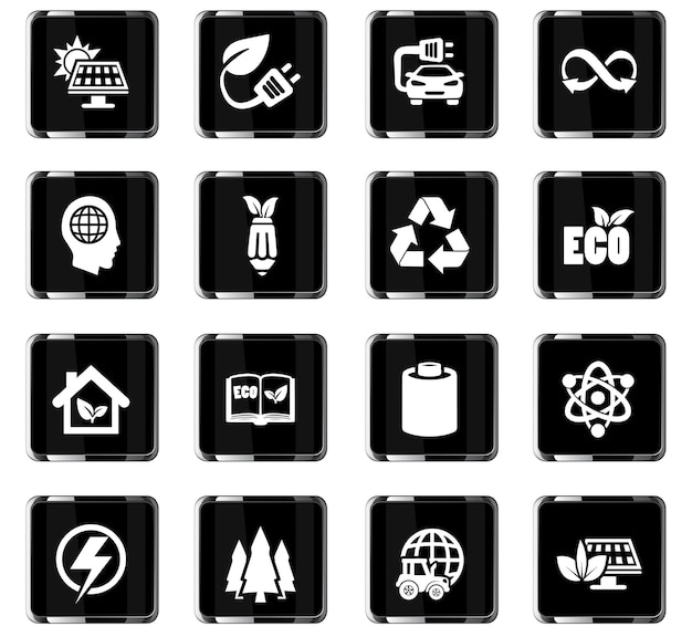 Bio fuel vector icons for user interface design