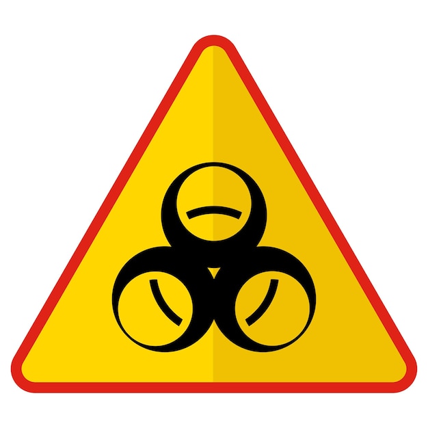 Vector bio gevaar rood gele driehoek concept gezondheidsgevaar moderne verkeersgids waarschuwing regelgevend