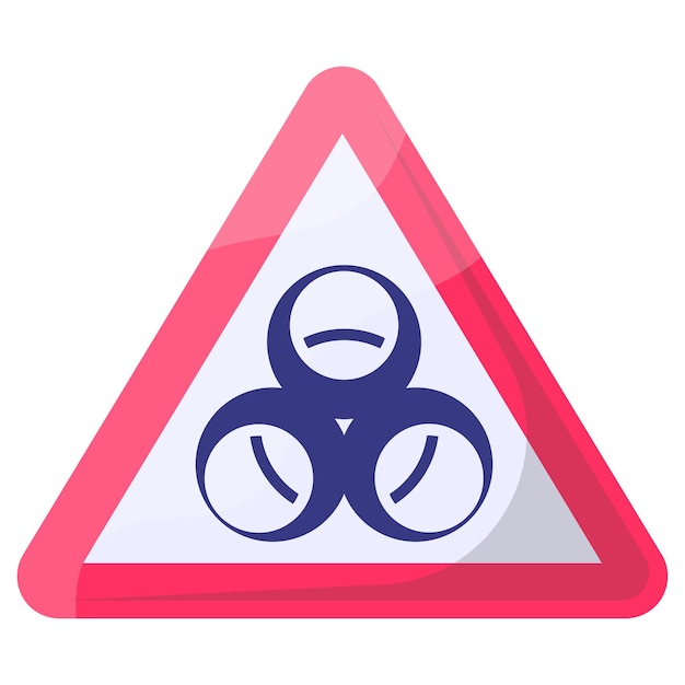 바이오 위험 빨간색 삼각형 개념, 건강 위험 벡터 아이콘 디자인, 현대 교통 가이드 경고 표시