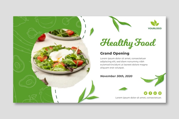 Bio and healthy food banner