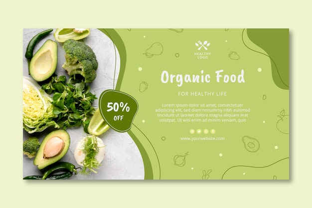 Vector bio and healthy food banner