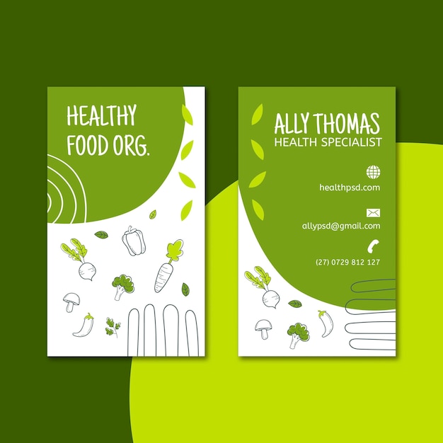 Bio & healthy food double-sided business card