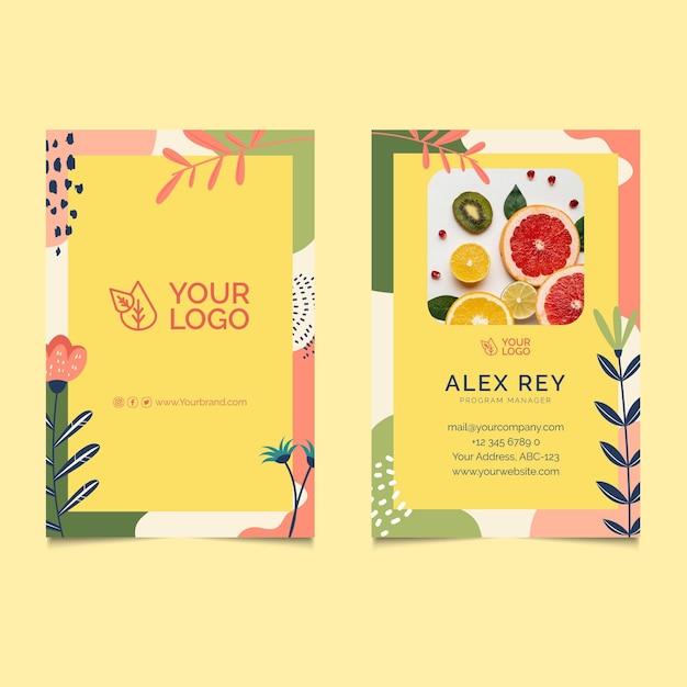 Bio and healthy food double-sided business card