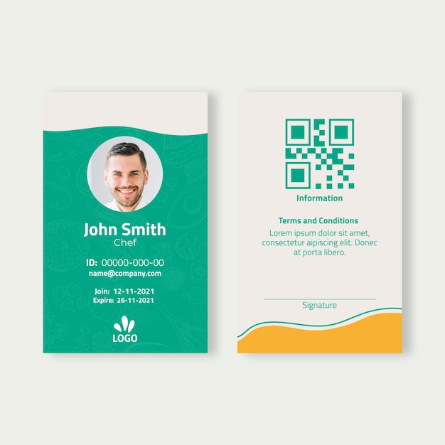 Vector bio and healthy food id card template