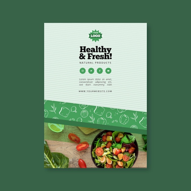 Vector bio and healthy food poster template