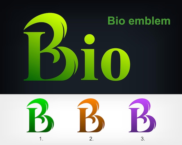 Bio logo embleem ontwerp sjabloon elementen Vector illustratie