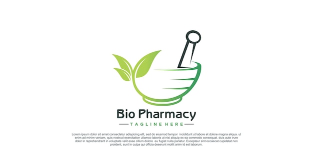 Bio pharmacy logo design with unique concept Premium Vector