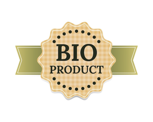 유기농 제품에 대한 BIO 제품 레이블 아이콘 기호 스티커 유기농 식품 배지 벡터 그림