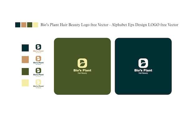 Bio's plant hair beauty logo alfabeto vettoriale gratuito eps design logo vettoriale gratuito