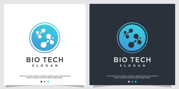 Bio-tech-logo met cirkelstijl Premium Vector
