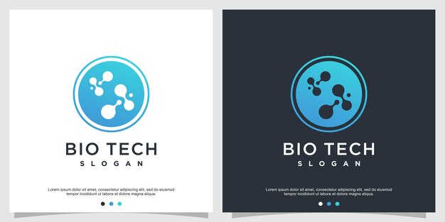 Bio-tech-logo met cirkelstijl premium vector