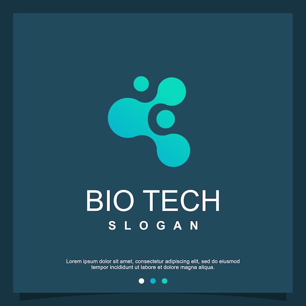 Vector bio-tech-logo met cirkelstijl premium vector