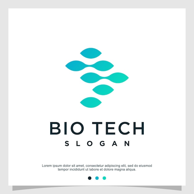 Логотип биотехнологии в уникальном стиле Premium векторы
