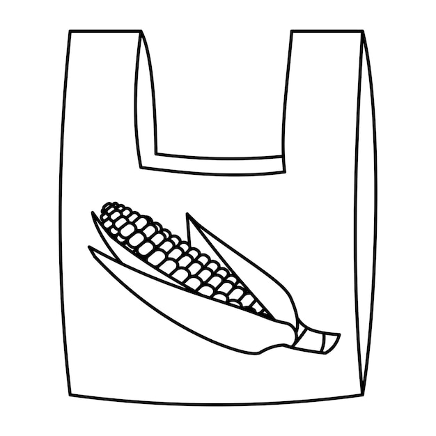 Biodegradable plastic bag made of corn starch. Sustainable packaging. Bio bag made of corn. Biodegradable and compostable product. Plastic free. Zero waste.